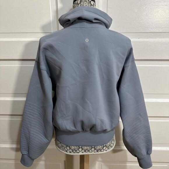Lululemon Full Flourish Pullover Size 4 Chambray Blue Oversized Funnel Neck $128 - Picture 2 of 5